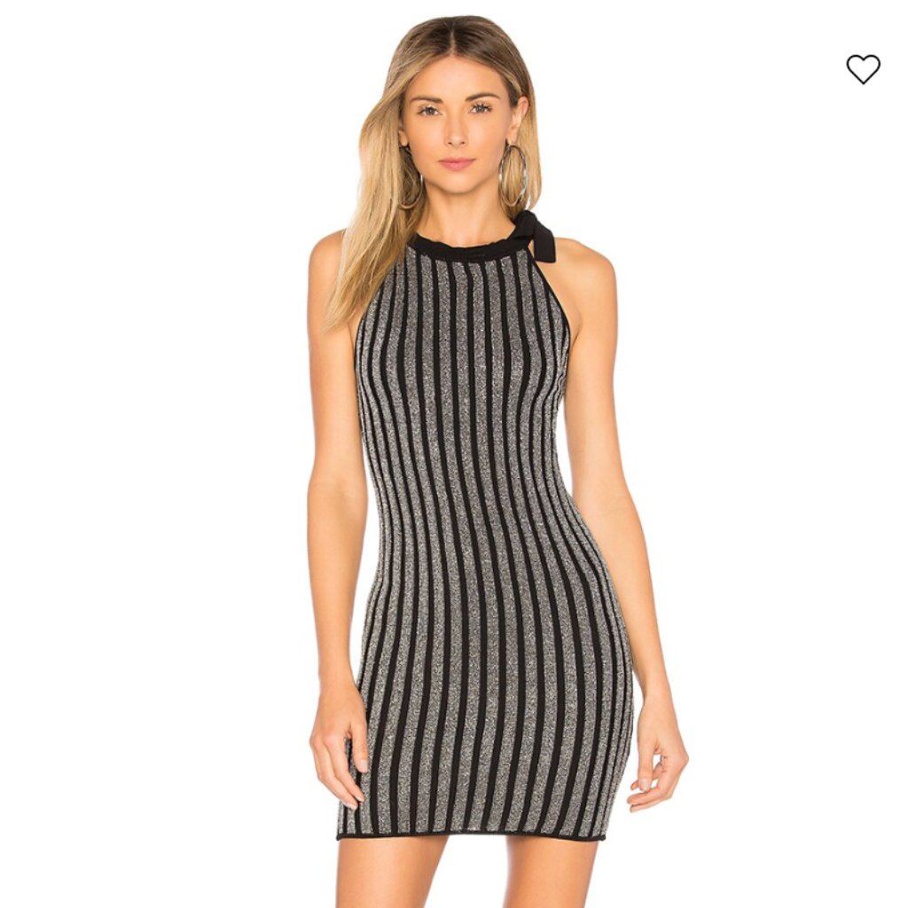By The Way Evelyn Metallic Halter Mini Black + Silver Small